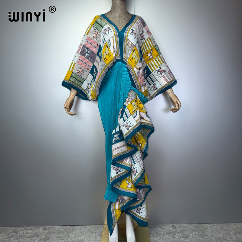 Cover Up Kaftan - Плиссированное облегающее платье WINYI с высоким