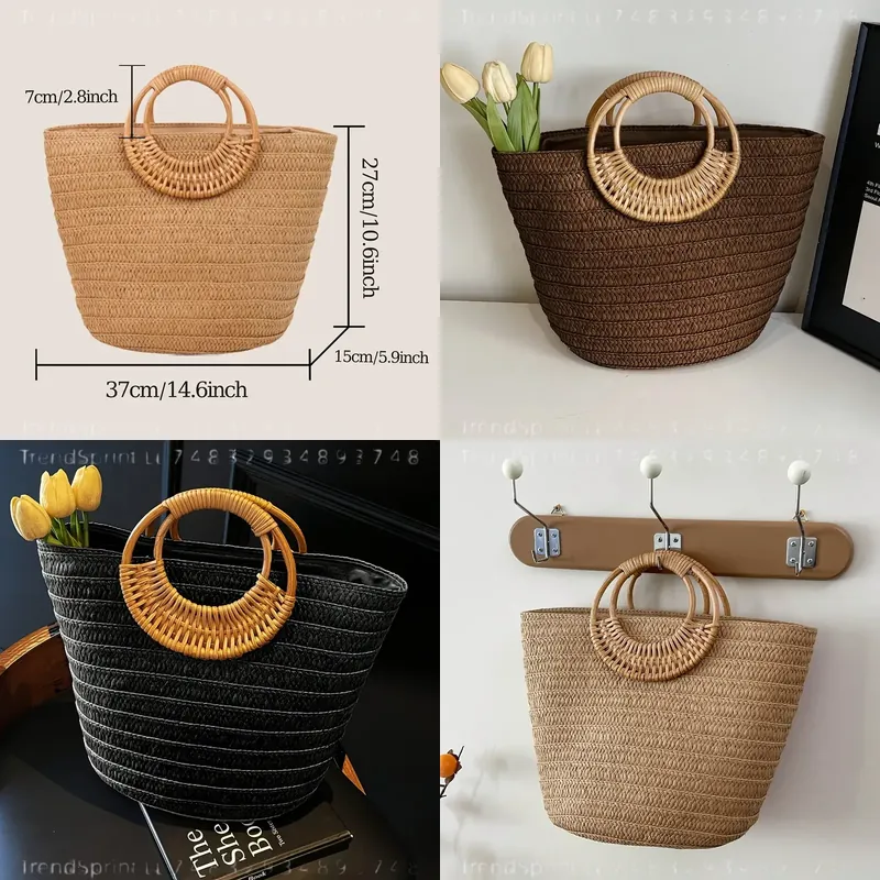 Женская летняя плетеная бумажн – обзор и цена Tote Bag Beach