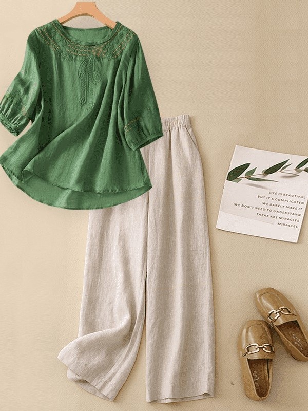 Элитный хлопково-льняной компл – обзор и цена Linen Pant Wide