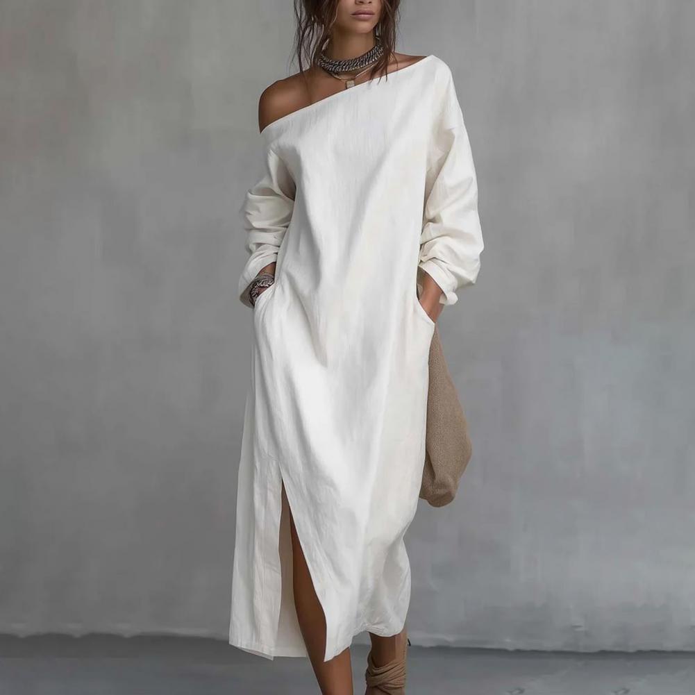 Женское платье макси на одно п – обзор и цена Linen Dress Wrap
