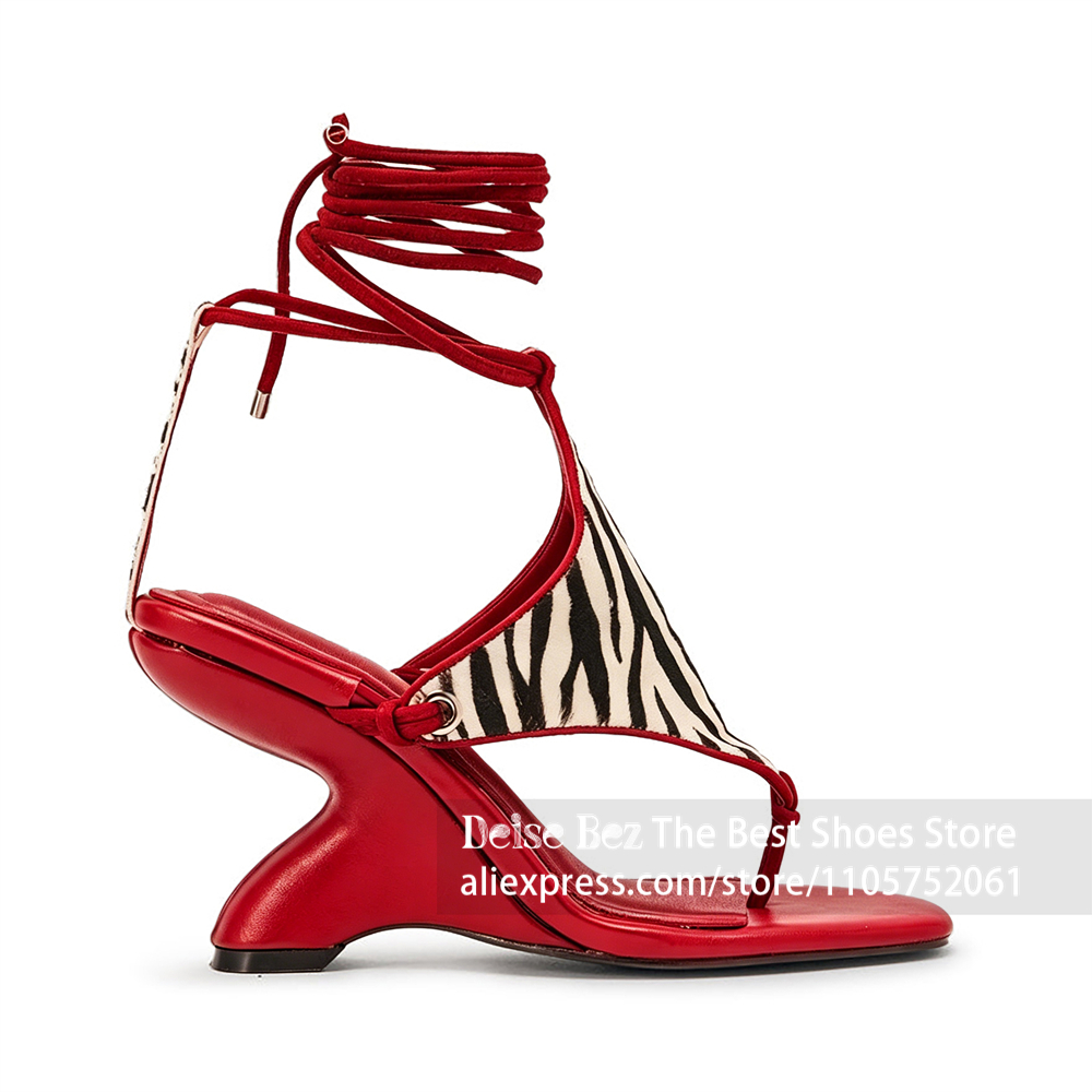 Сандалии на танкетке с зебровы – обзор и цена Sandal Strappy Heeled
