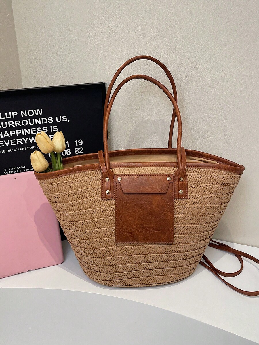 Модная вместительная плетеная  – обзор и цена Tote Bag Beach